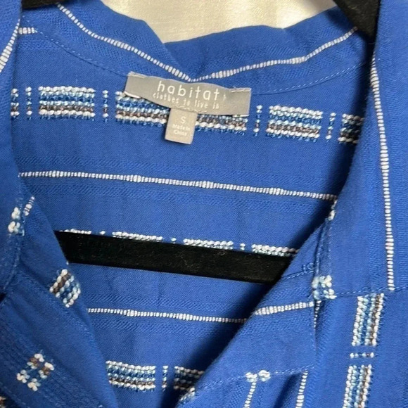 Habitat oversized PTP 20.5” shirt NWT,textured,embroidered,striped,hi-lo. - Picture 8 of 17